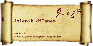 Jelenik Ágnes névjegykártya