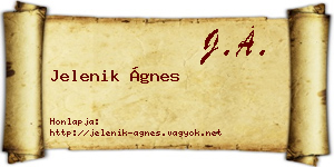 Jelenik Ágnes névjegykártya